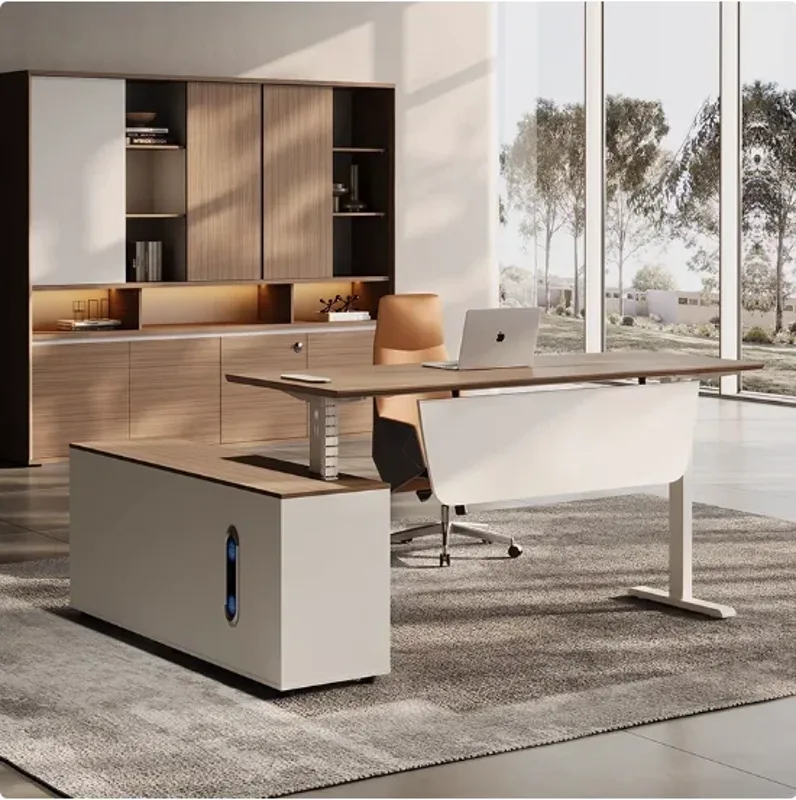 Office Furniture Logo - Modern Sade Ofis CEO Patron Masası