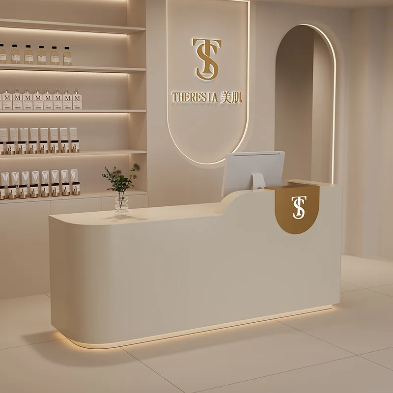 Office Furniture Logo - Büyük Sayaç Logolu Resepsiyon Masaları Klinik