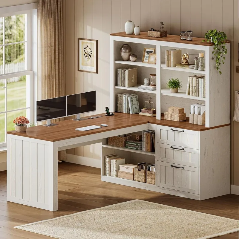 Office Furniture Outlet - L Şekilli 59'luk Ahşap Ofis Masası,