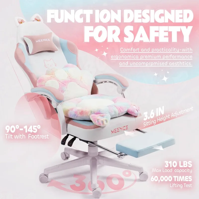 Office Furniture Ergonomic - Oyun Koltuğu Sevimli Kedi Kulakları ile