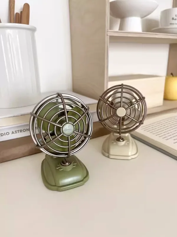 Office Furniture Equipment - Retro masaüstü küçük Fan USB şarj