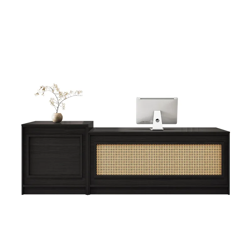 Office Furniture Logo - # Tezgah Logolu Resepsiyon Masaları Kahverengi