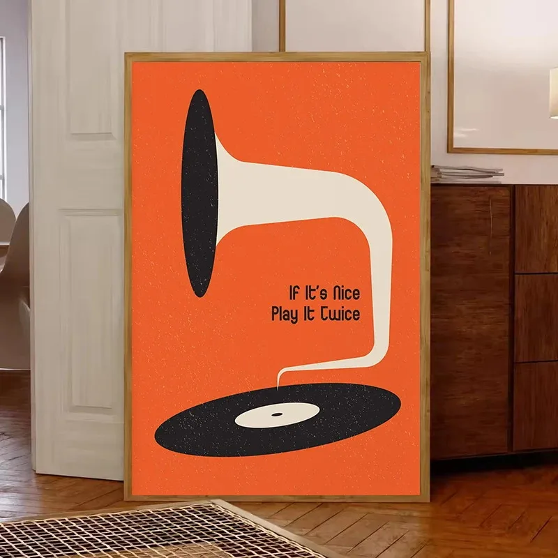 Orta Yüzyıl Vinil Plak Kanvas  - Office Furniture Equipment incelemesi ve fiyatı