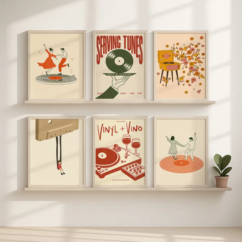 1 adet Vintage Müzik Tuval Pos - Office Furniture Equipment incelemesi ve fiyatı