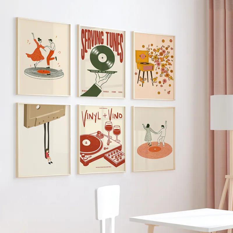 1 adet Vintage Müzik Tuval Pos - Office Furniture Equipment incelemesi ve fiyatı