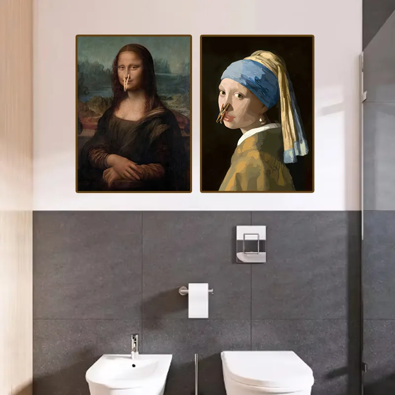 1 adet Komik Soyut Banyo Tuval - Office Furniture Equipment incelemesi ve fiyatı