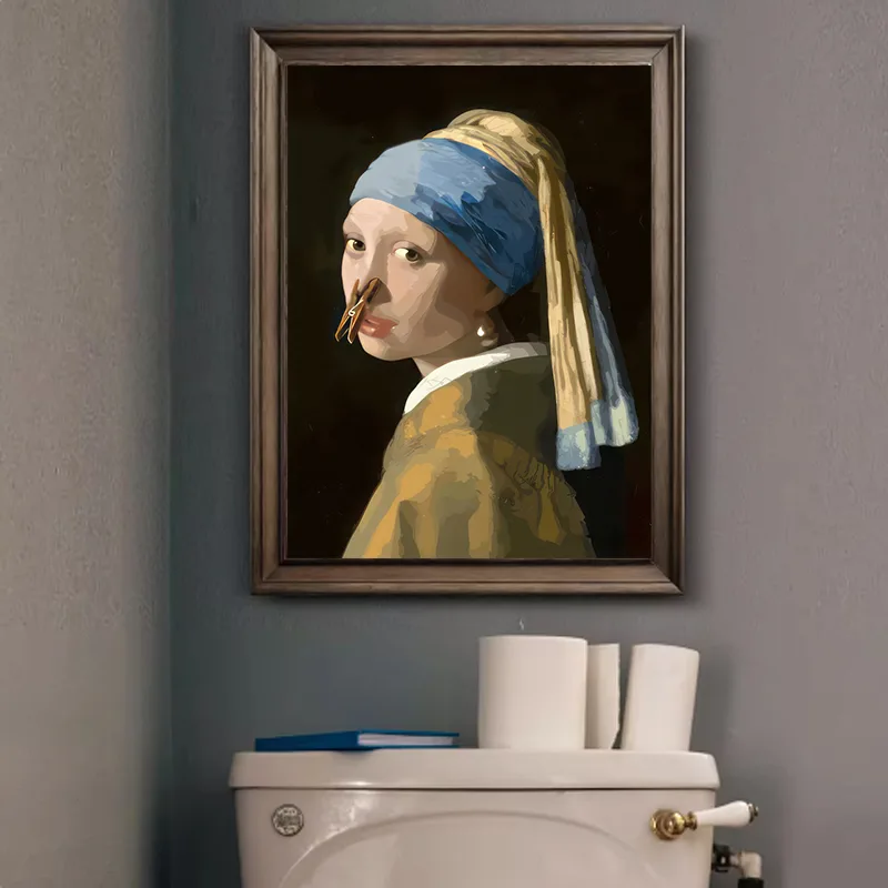 1 adet Komik Soyut Banyo Tuval - Office Furniture Equipment incelemesi ve fiyatı